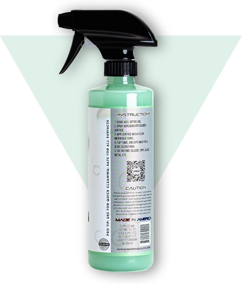 AQUAQLEAN منظف قوارب 3 في 1 من WIPEDOWN | غسيل سيراميك بدون ماء ومفصل سريع | حماية من الأشعة فوق البنفسجية البحرية، طويل الأمد، بلمعان عالي | قوارب، مركبات ترفيهية، سيارات | تمديد الشمع، الطلاءات، والمواد العازلة | صنع في الولايات المتحدة - Image 2